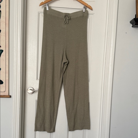 Pants - Free people beach khaki green flowy pants large